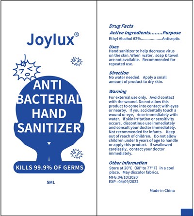 Hand Sanitizer (Joylux Anti Bacterial Hand Sanitizer 5ml)